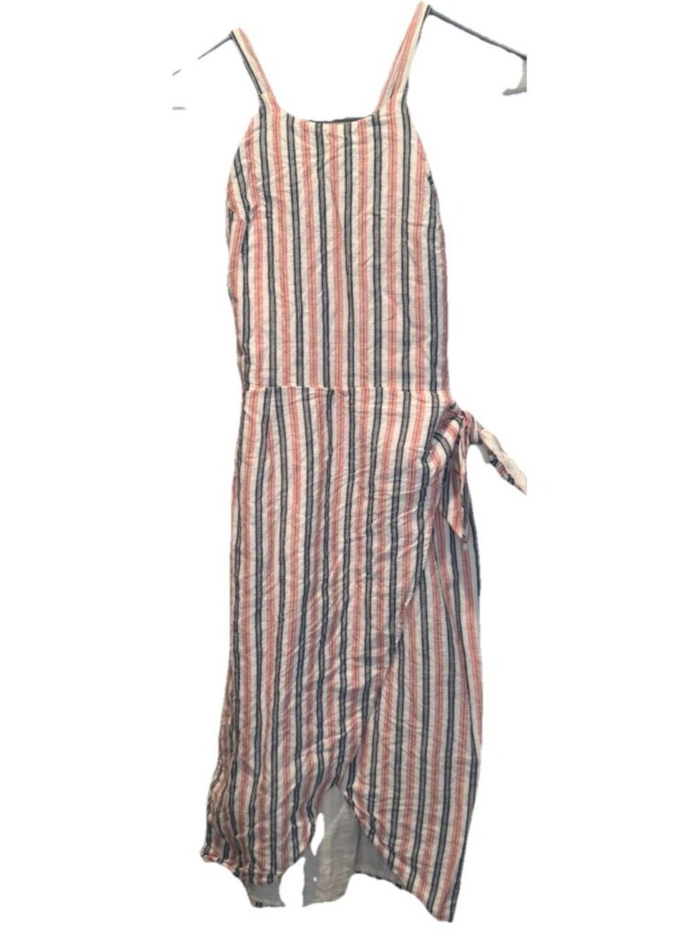Privacy Please Revolve‎ Linen Blend Sleeveless Striped Midi Dress S Beach Party